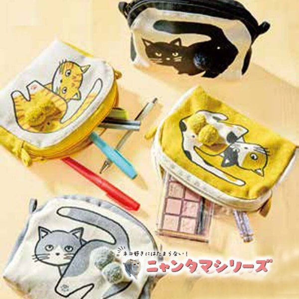 ポーチ にゃんたま ポンポン 2way ネコ ショルダーバッグ おしゃれ