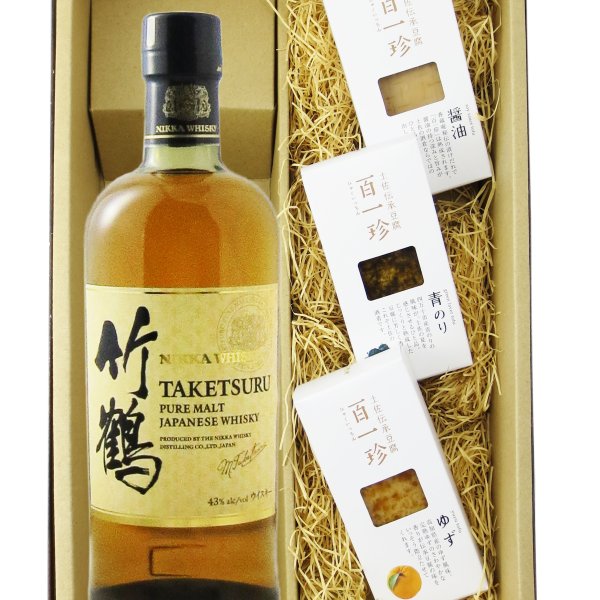 ☆ 送料無料 ☆ 竹鶴 ピュアモルト 700ml + おつまみ豆腐3点セット