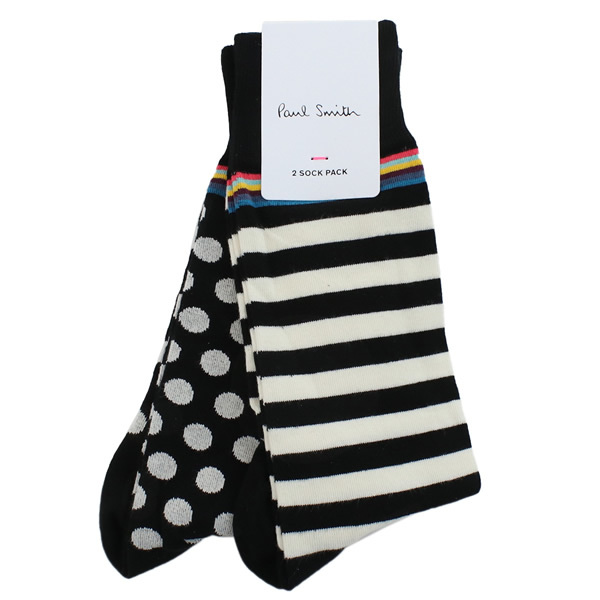 ポールスミス PAUL SMITH ソックス M1ASOCK J2PKOD 02A 靴下 2足セット