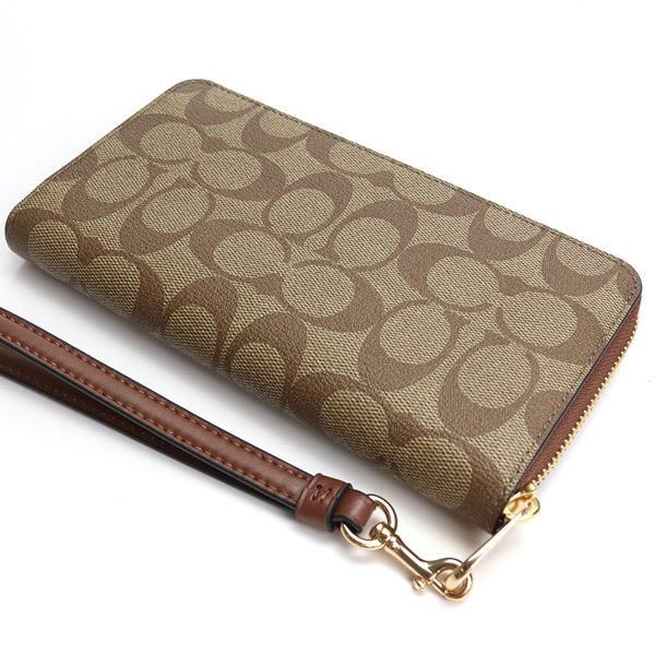 COACH コーチ ラウンドファスナー長財布 C4452 ブラウン PVC 