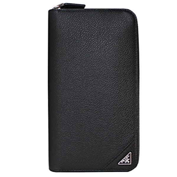 Prada プラダ 長財布 ラウンドジップ 三角ロゴ ブラック 黒 人気モデル】プラダ PRADA 財布 長財布 メンズ ラウンドジップ 三角