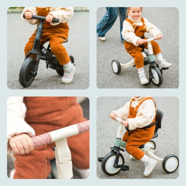 三輪車 かじとり 押し棒付き 折りたたみ 4WAY 子供用三輪車 乗用玩具
