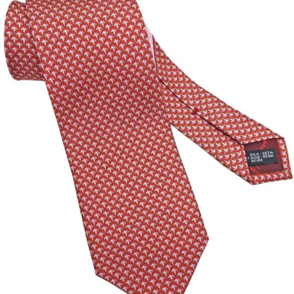 フェラガモ　ネクタイ　新品未使用品 フェラガモ ネクタイ Salvatore Ferragamo FER49 レッド/ライトピンク