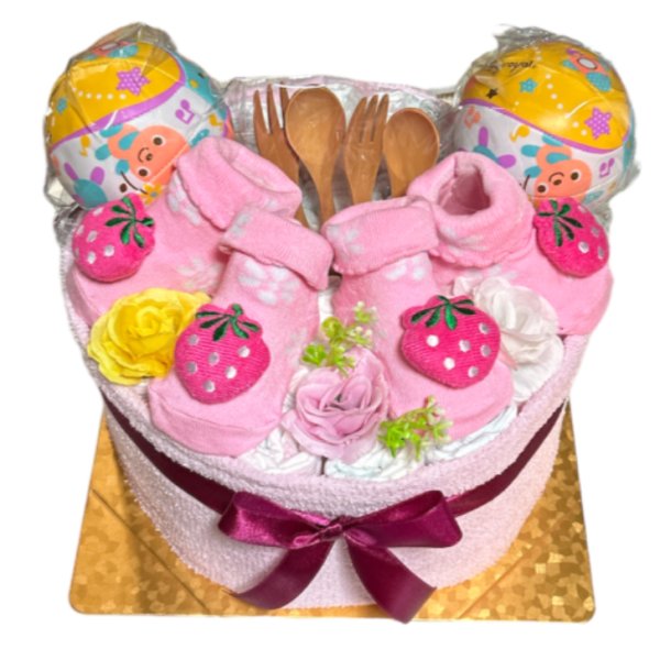 送料無料】双子ちゃん用おむつケーキ 出産祝い オムツケーキ 双子 