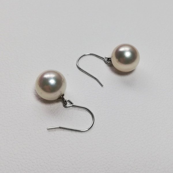 花珠真珠 フックピアス 伊勢志摩産 アコヤ本真珠 7mm K14WG ピアス