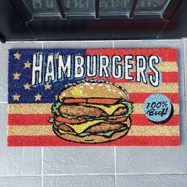 玄関マット アメリカン ハンバーガー かわいい HAMBURGER おしゃれ