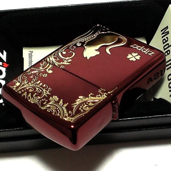 ZIPPO ライター ねこ キャット ジッポ 猫 クローバー ロゴ 四つ葉 