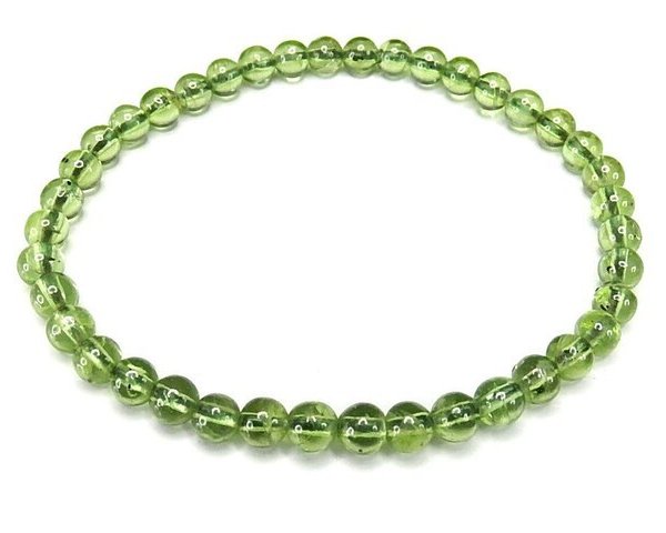AA+ペリドットブレスレット4.5mm貴重天然石黄金の宝石8月誕生石 - 【石 