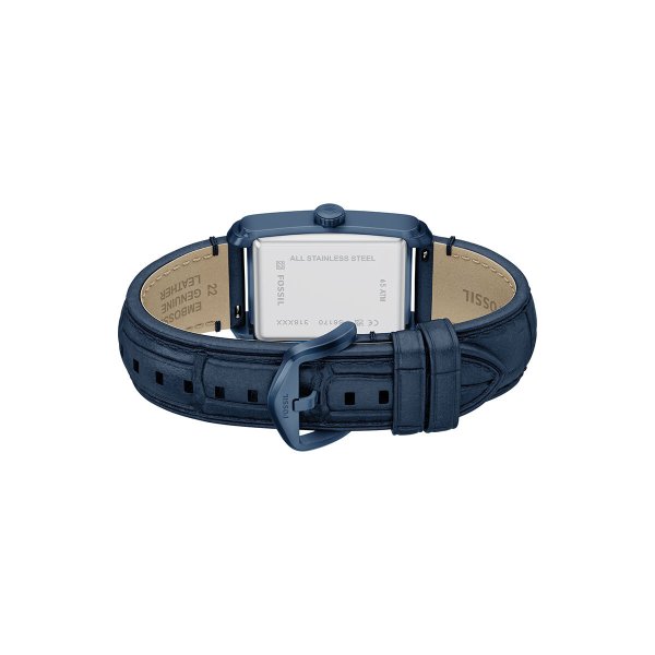 フォッシル FOSSIL 腕時計 メンズ CARRAWAY 三針 ネイビー クロコ