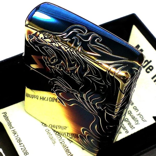 ZIPPO 和柄 虎 古美仕上げ ジッポ ライター 三面連続加工 かっこいい 