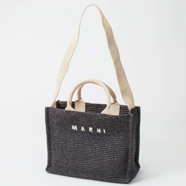 マルニ MARNI SMALL RAFFIA-EFFECT SMALL TOTE BAG ラフィアエフェクト