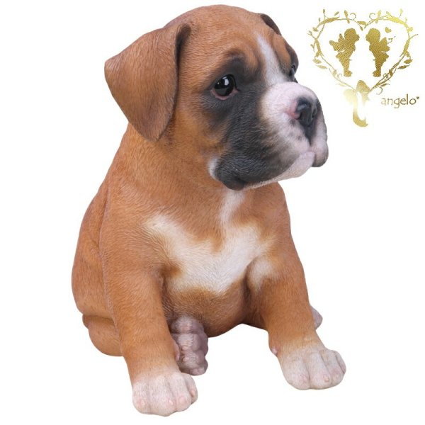 お座りボクサー犬】 本物そっくり 犬 ドッグ 置物 ガーデニング