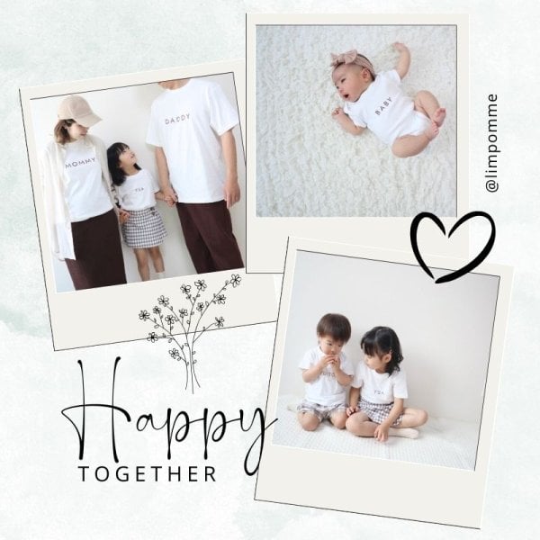 名入れ ／ ファミリーTシャツ 3枚セット RE (大人2枚 + 子ども1枚