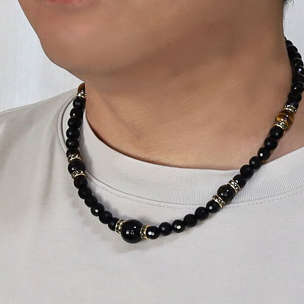 金運 ネックレス モリオン ハイパーシーン タイガーアイ オニキス