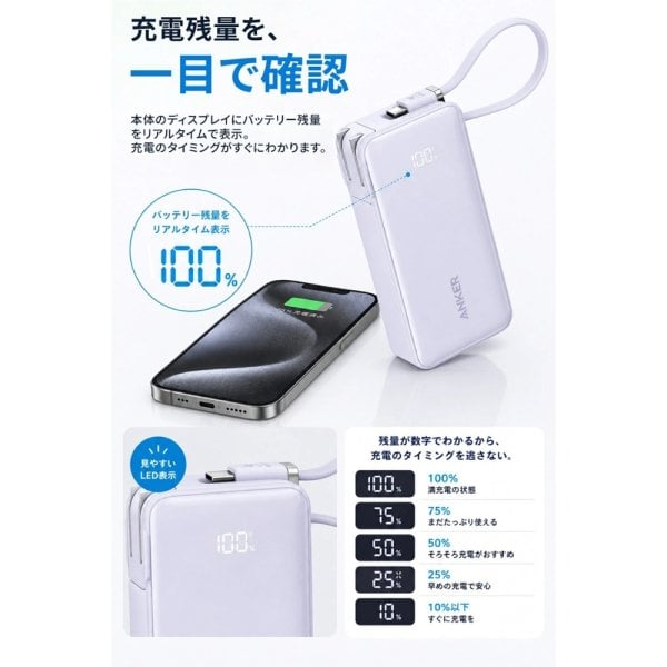 ラッピング無料】Anker Power Bank A1637 10000mAh Fusion モバイル