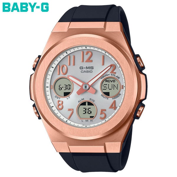 カシオ BABY-G 電波ソーラー 国内正規品 ホワイト ピンクゴールド 美品 BABY-G カシオ ベビーG レディース G-MS 電波 ソーラー 腕時計 タフ