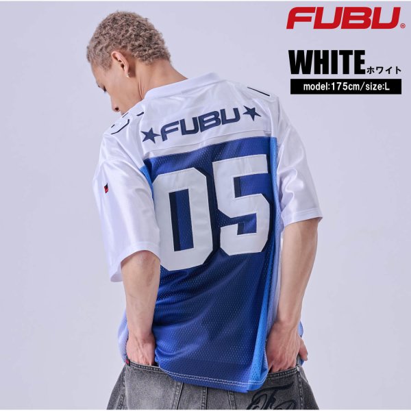 FUBU フブ ゲームシャツ メンズ 半袖 Tシャツ メッシュ サッカーシャツ