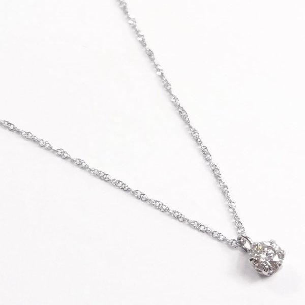 ダイヤモンド ネックレス プラチナ 一粒 ダイヤ ペンダント0.16 