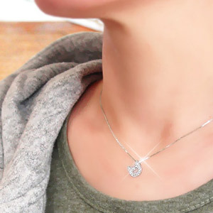 キャット ねこ ネコ 猫 ダイヤモンド ネックレス 0.1ct ペンダント 18 