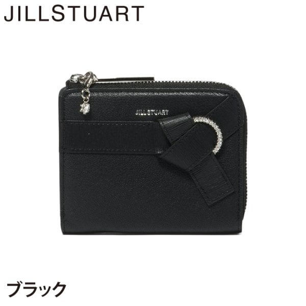 JILLSTUART 二つ折り財布 ブラック ジル スチュアート 財布 二つ折り レディース 山羊革 牛革