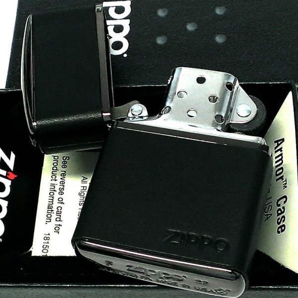 ZIPPO アーマー 革巻き クラシックレザー ブラック 牛革 ジッポ 