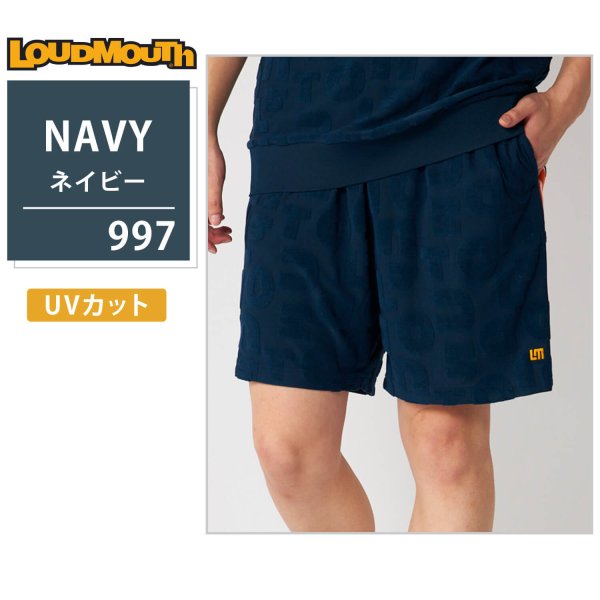 ラウドマウス ゴルフ ハーフパンツ メンズ パイルジャガードロゴ