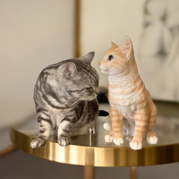 送料無料】猫樹脂置物 ネコ 玄関 【茶トラねこH30.5cm】 ガーデニング