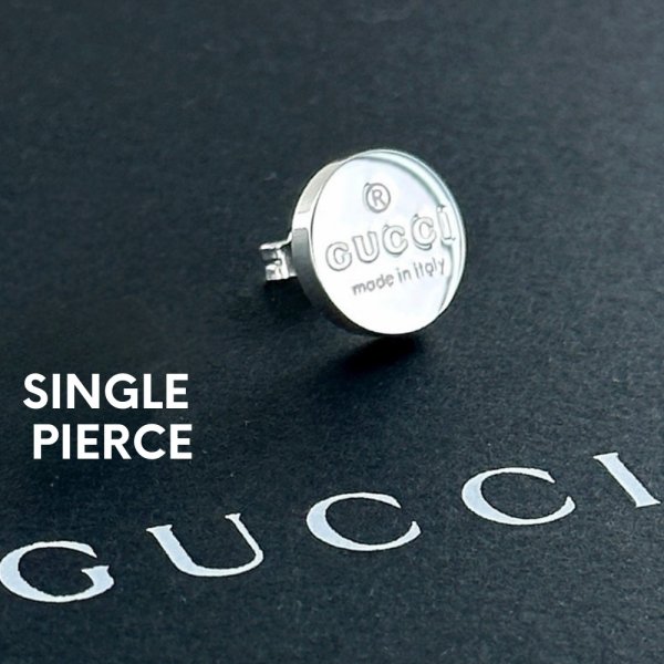 片耳ピアス GUCCI グッチ ピアス 片耳 丸型 スタッドピアス メンズ
