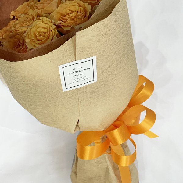 オレンジバラ10本の花束 カルピディーム+ 送料無料 送料込み 珍しい