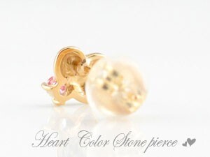ピアス レディース 18金 ハート ピンクサファイア ハートピアス K18 