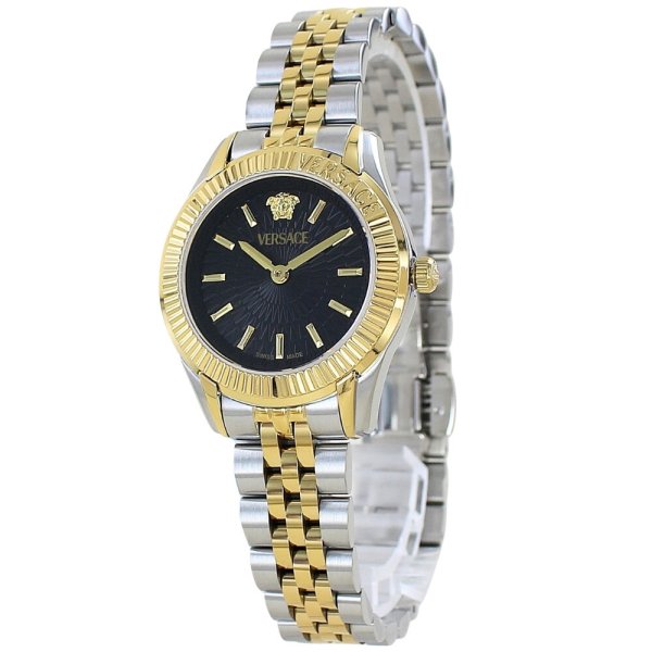 ヴェルサーチェ 腕時計 レディース VERSACE GRECA TIME LADY ブラック