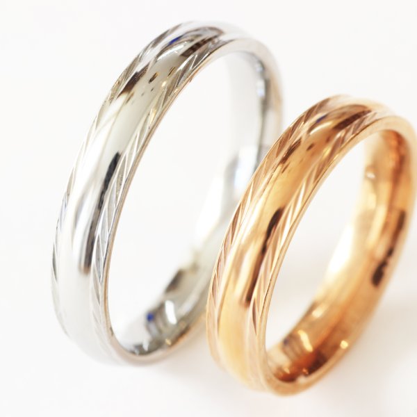 結婚記念日に】 ペアリング aiLe S エール 「翼・羽根」ステンレス 