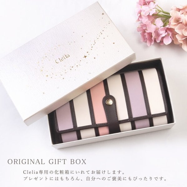 クレリア Clelia レディース 長財布 財布 アコーディオン ストライプ 