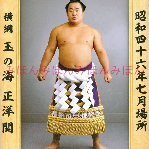 玉の海正洋関 優勝ミニ額 大相撲ミニ額 大相撲優勝額 昭和46年7月