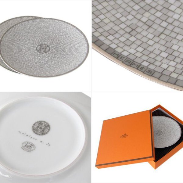 エルメス 食器 HERMES モザイク ヴァンキャトル プラチナ 035012P216cm 