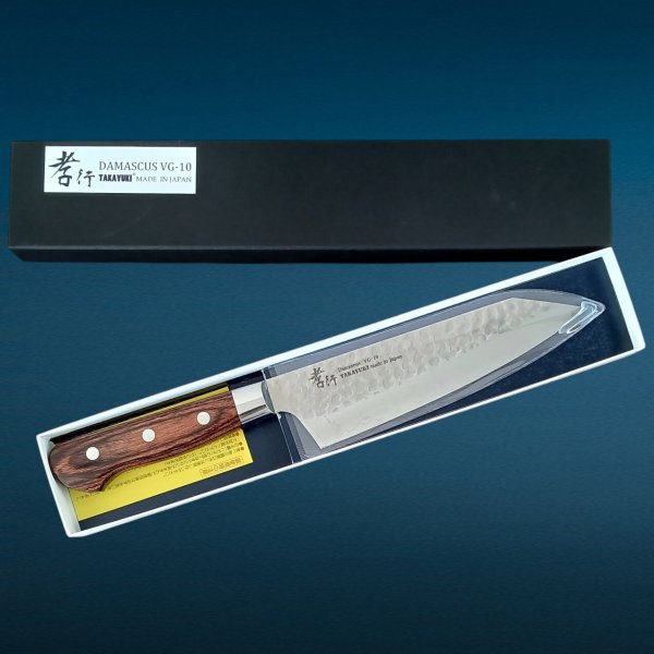 堺孝行 33層槌目ダマスカス洋包丁 剣型三徳160mm【在庫アリ】【即納可