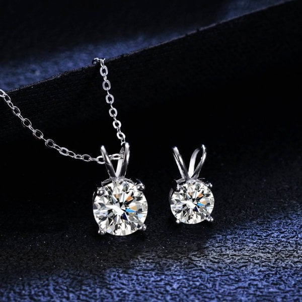 1ct モアサナイトネックレス2点　【AW2】【OG】 ネックレス レディース モアサナイト ホワイト シルバー925 シルバー