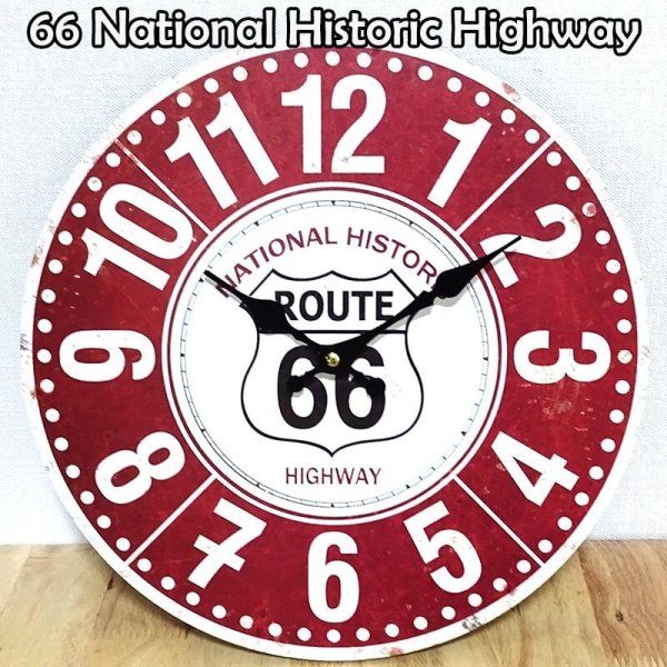 掛時計 ビンテージ 66 National Historic Highway antique レトロ