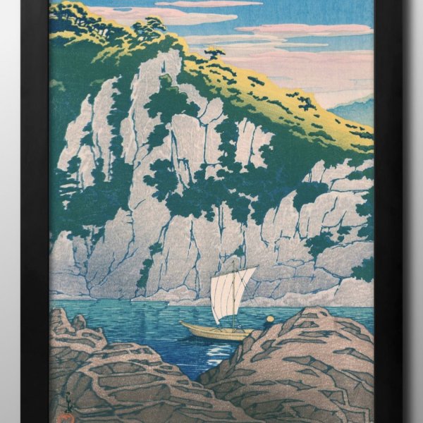 【福聚海】 越仙 日本画 風景画　美術品　インテリア 福聚海】 越仙 日本画 風景画 美術品 インテリア 海 日本の名画 福聚海