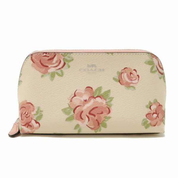 コーチ COACH ポーチ コスメポーチ 化粧ポーチ 花柄 レザー 67508SVOE7 