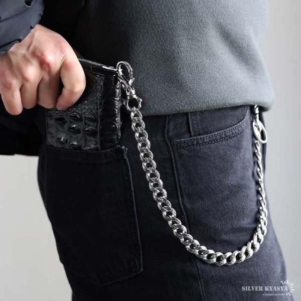 ステンレス 重厚 ウォレットチェーン 財布 唐草 喜平チェーン 316L ご
