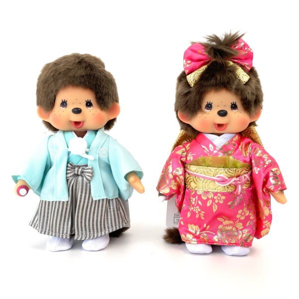 モンチッチ ぬいぐるみ 紋付袴 男の子 Sサイズ 着物 セキグチ ブルー