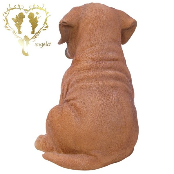 お座りボクサー犬】 本物そっくり 犬 ドッグ 置物 ガーデニング
