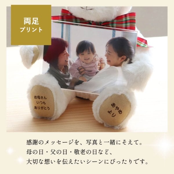 敬老の日 写真 写真立て 【ふわふわベアが写真をぎゅっと抱っこ】 名
