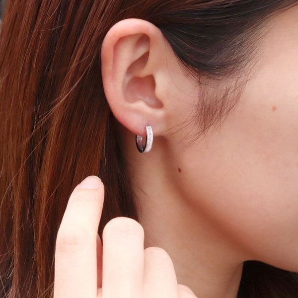 プラチナ ピアス フープピアス 両耳セット レディース 中折れ式
