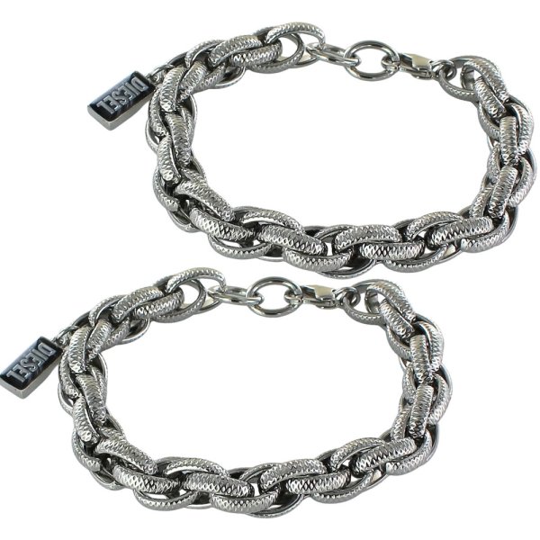 ディーゼル DIESEL ペアブレスレット ステンレス シルバー チェーン