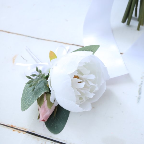 ピオニーとバラのブーケ 造花 前撮り 結婚式 フォトウェディング 426
