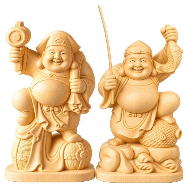 大黒天 大黒様 恵比寿様 恵比寿天 15cm 商売繁盛 神棚 七福神 金運