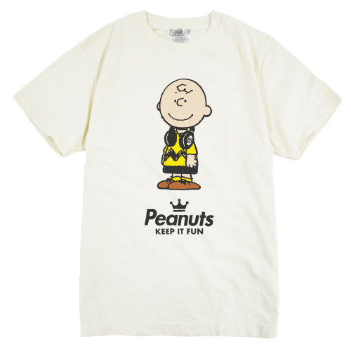 チャーリー ブラウン ピグメント 半袖 Tシャツ 音楽 ヘッドフォン 夏