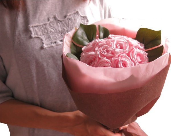 妻 クリスマス 花束 バラ プリザーブドフラワー 大輪系 赤薔薇